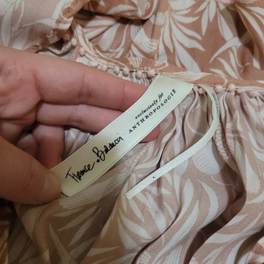 Anthroplogie Top Florance Balducci Femme Collared Blouse Size Large Romantic - Picture 7 of 8